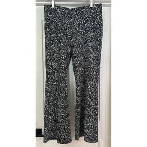 NYDJ Sculpt-Her Women XL Black White Leopard Wide Leg Pants Lift Tuck Stretch